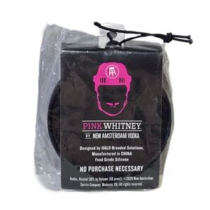 NEW Pink Whitney Vodka Silicone Collapsible Shot Glass Keychain Barstool Sports
